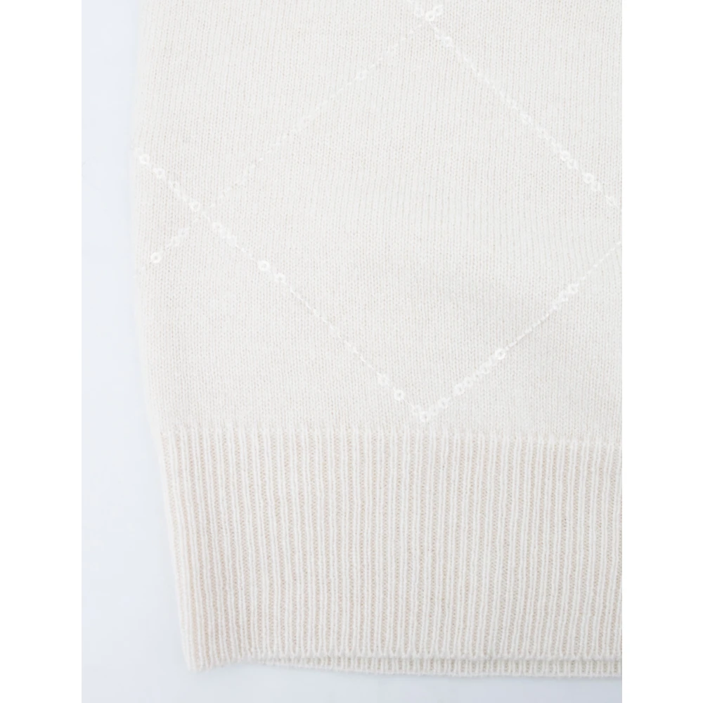 PESERICO Turtleneck Jumper met Geometrische Steekdetails Beige Dames