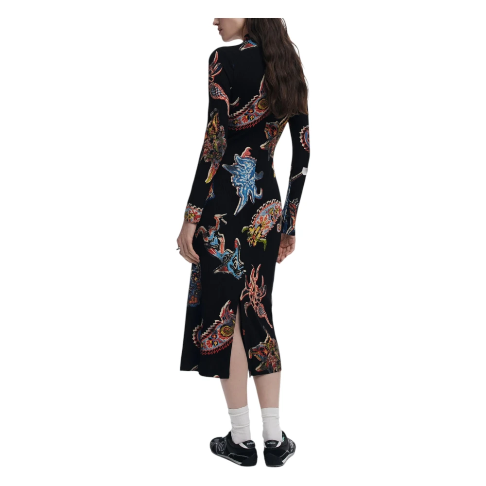 Desigual Lange Jurken Collectie in Viscose Mix Black Dames