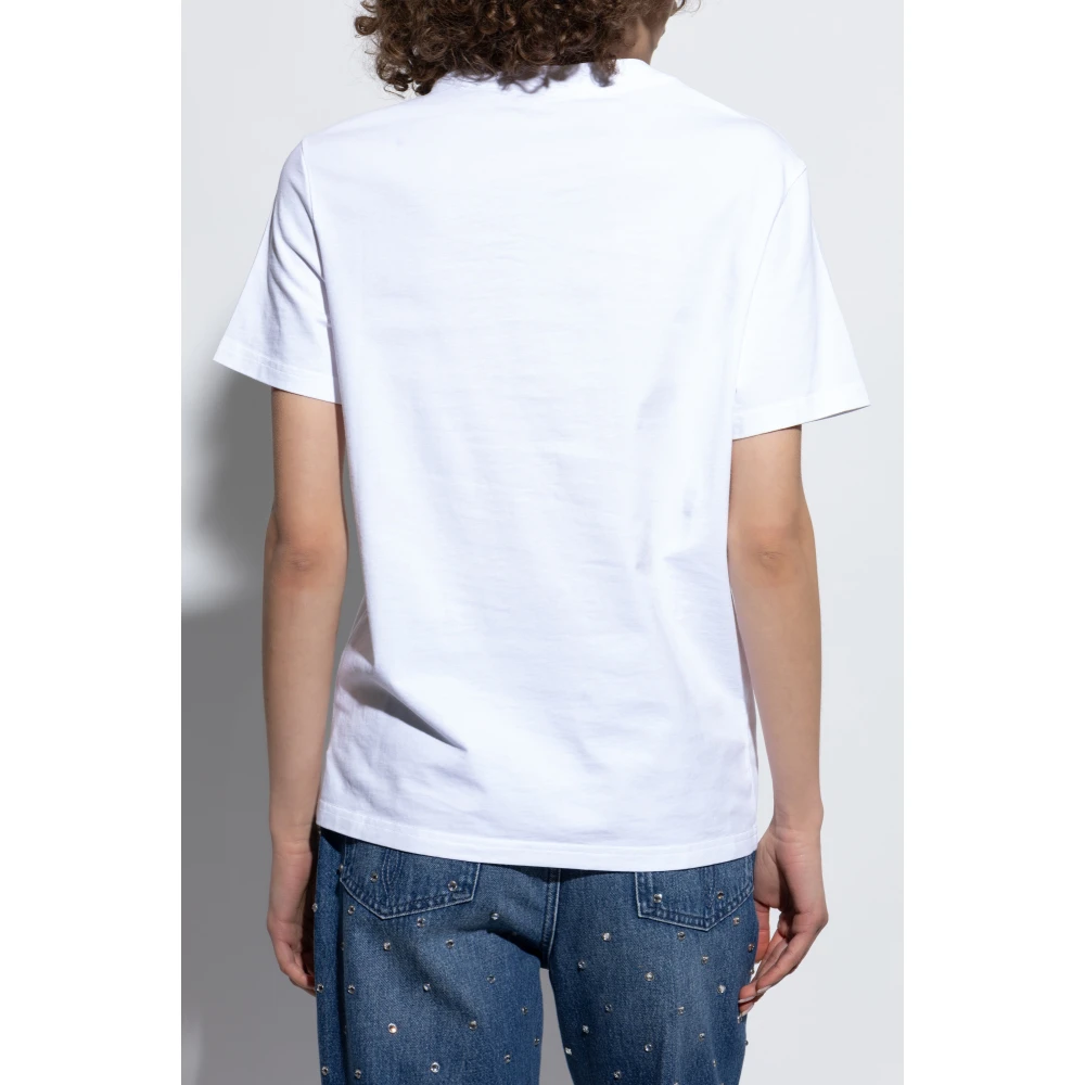 Versace T-shirt met geborduurd logo White Dames