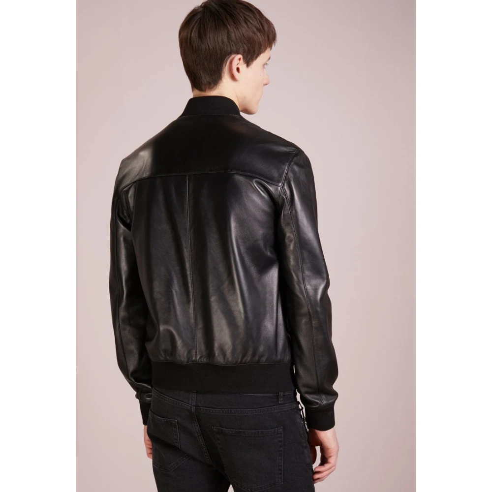 Versace Jeans Couture Leather Jackets Black Heren