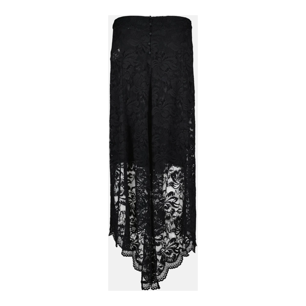 Paco Rabanne Kanten Rok Herfst-Winter Collectie 2024 Black Dames