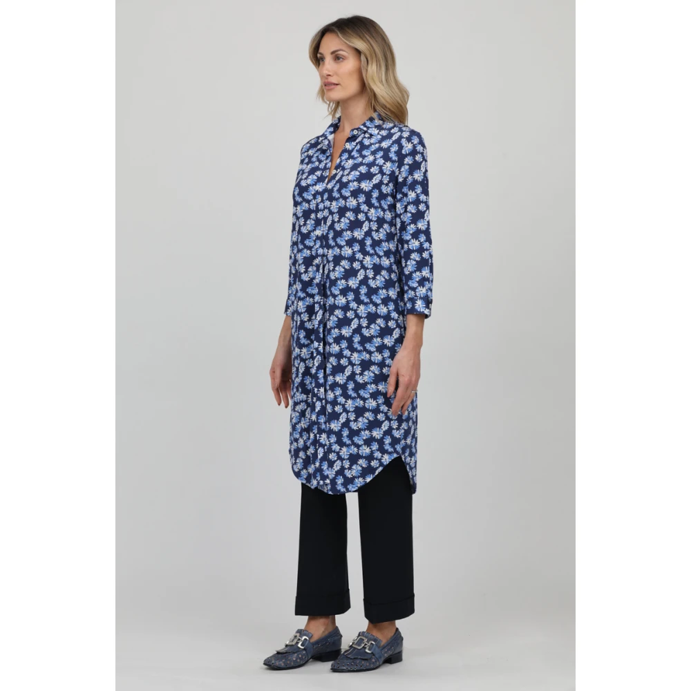 Rosso35 Lange mouw overhemdjurk Multicolor Dames