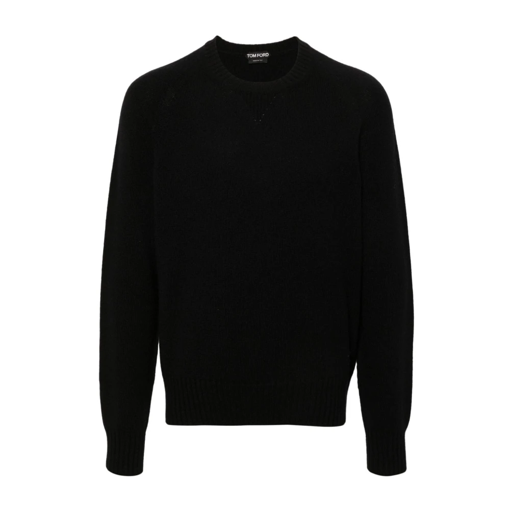 Tom Ford Zwarte Kasjmier Gebreide Crew Neck Sweater Black Heren