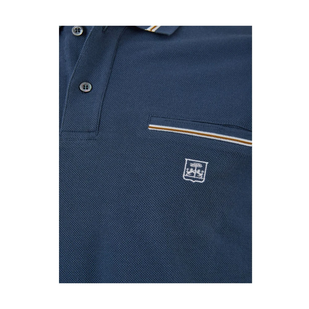 Corneliani Blauw Italiaans Katoenen Poloshirt Blue Heren