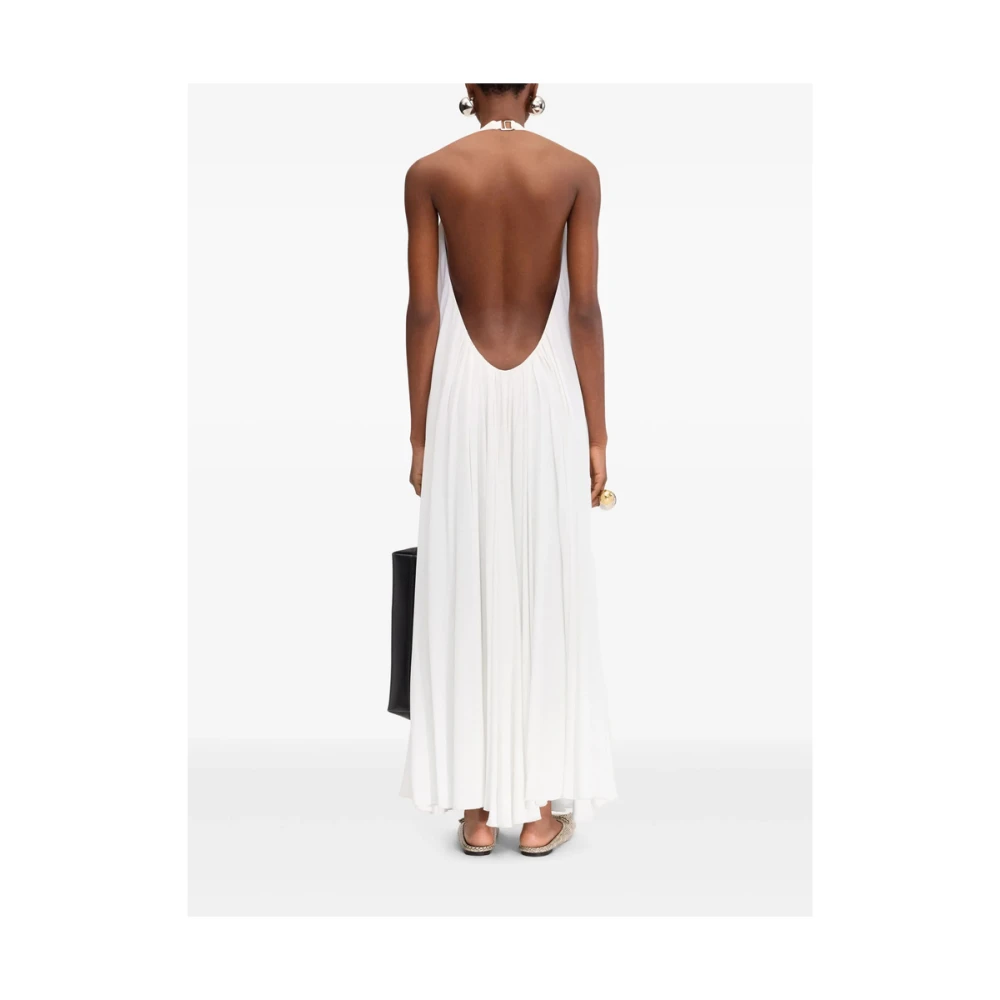 Jacquemus Witte V-hals Open Rug Jurk White Dames