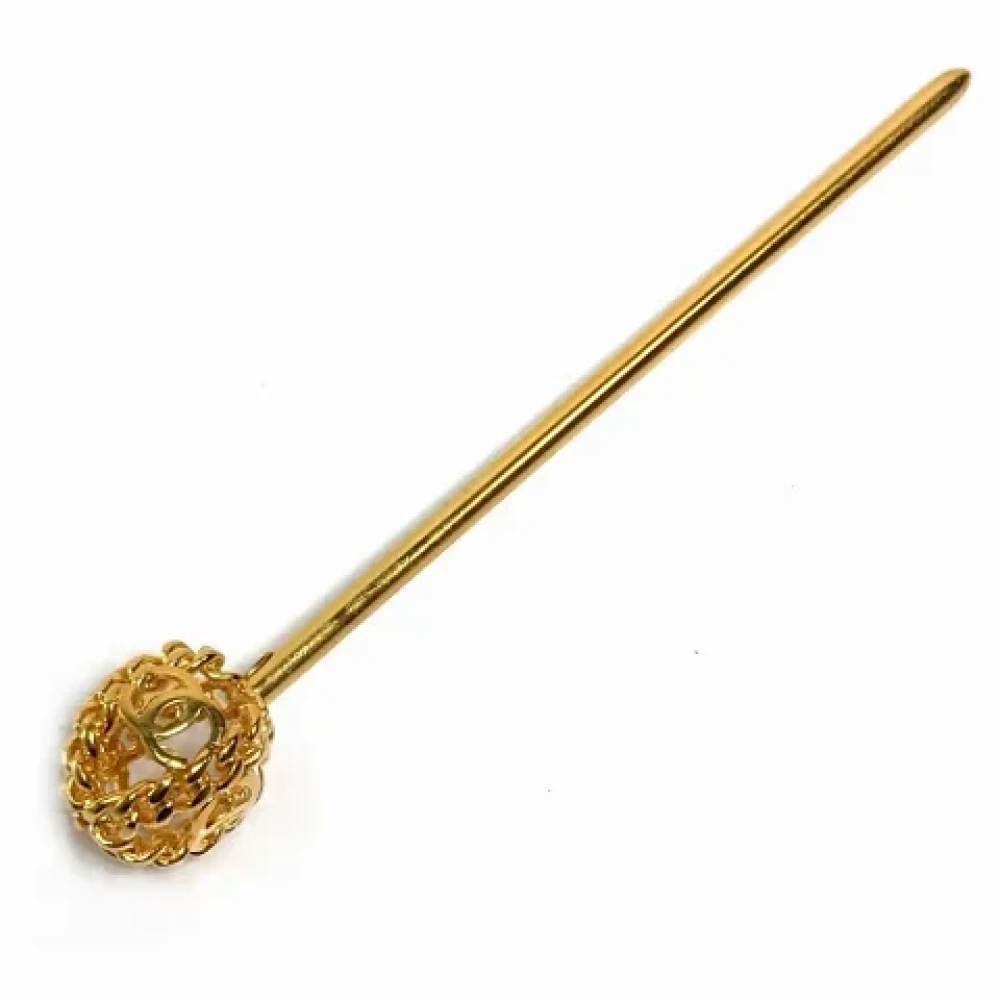 Chanel Vintage Pre-owned Fabric hair-accessories Yellow Dames