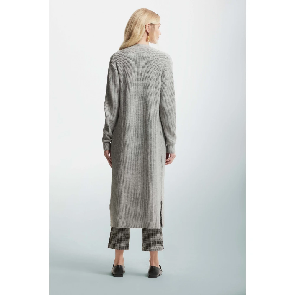 Kocca Stijlvolle Lange Jumper met Grote Zakken Gray Dames