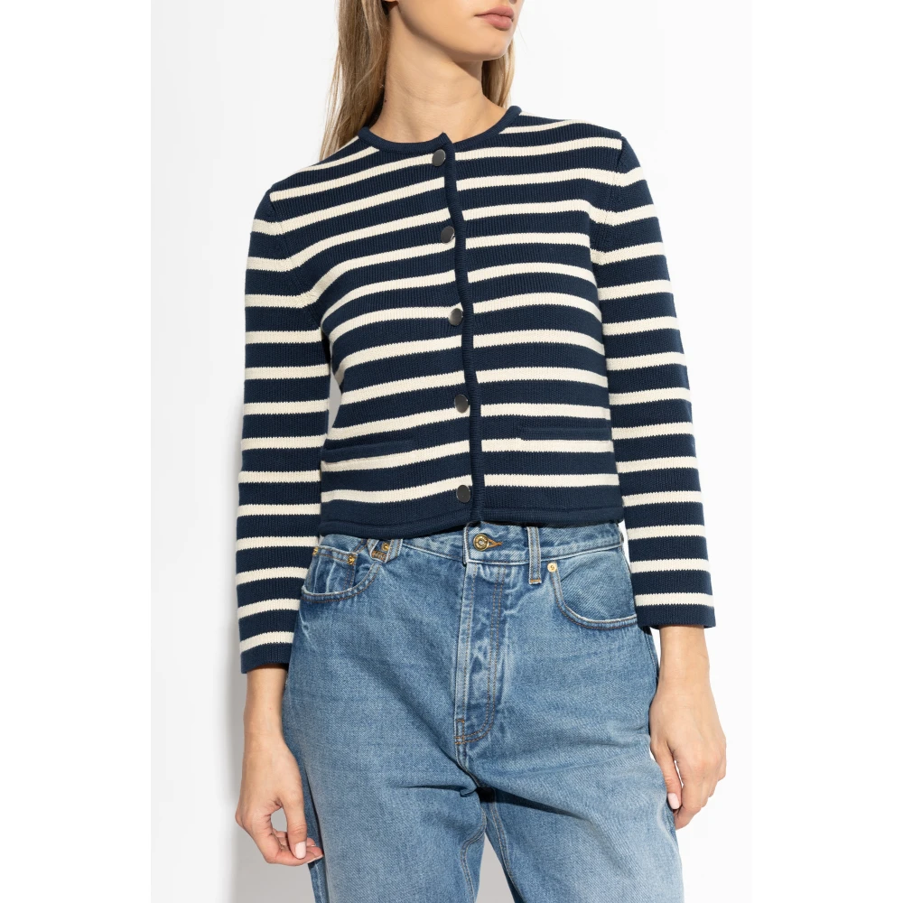 Theory Vest met streepmotief Blue Dames