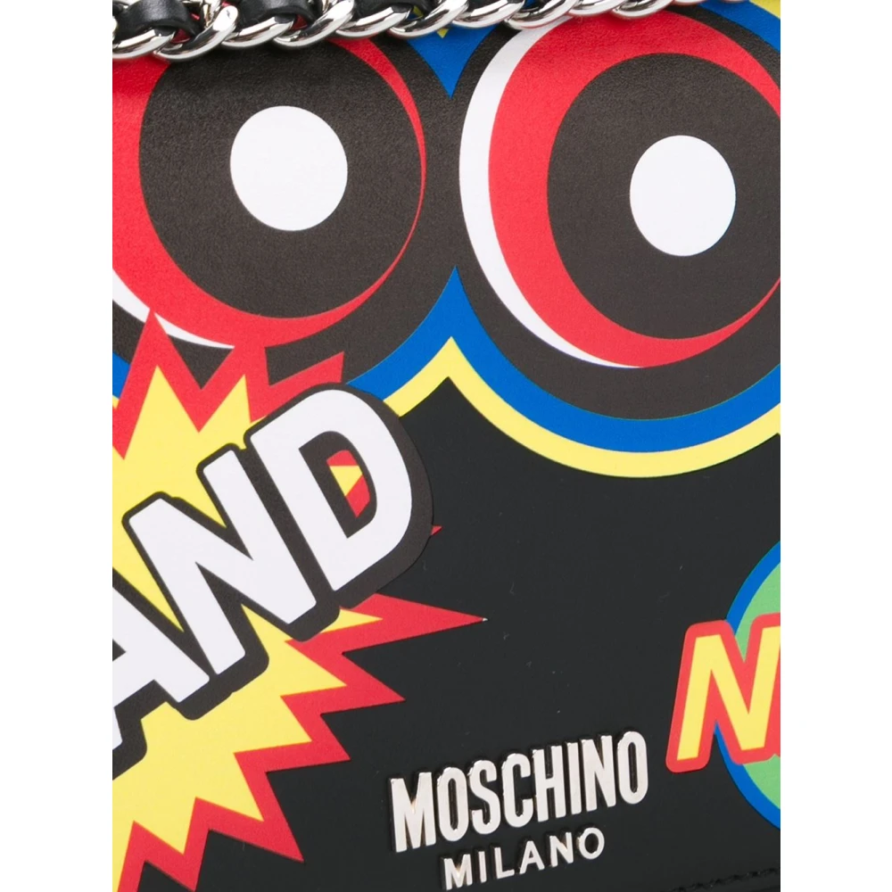 Moschino Zwarte Schoudertas voor Vrouwen Multicolor Dames
