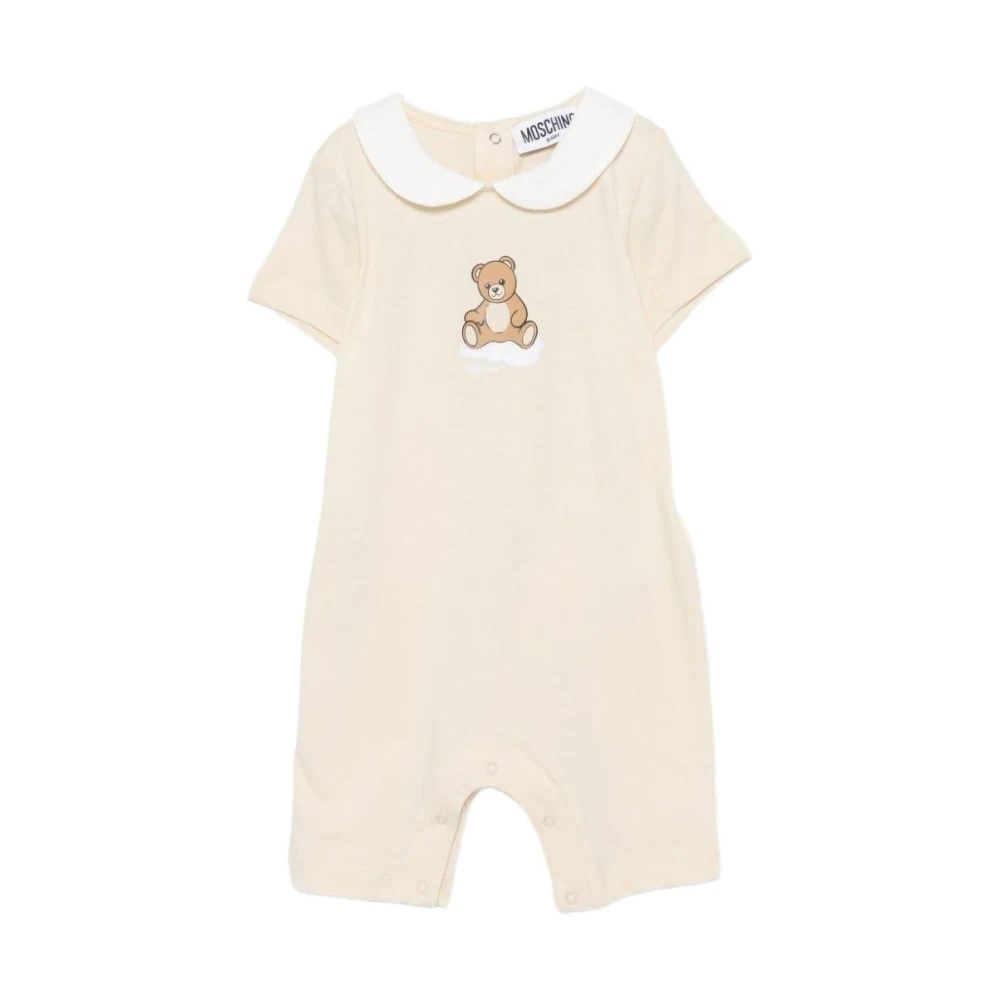 Moschino Girls Beige Bodies & Sets, 1 M, Teddy Bear Romper