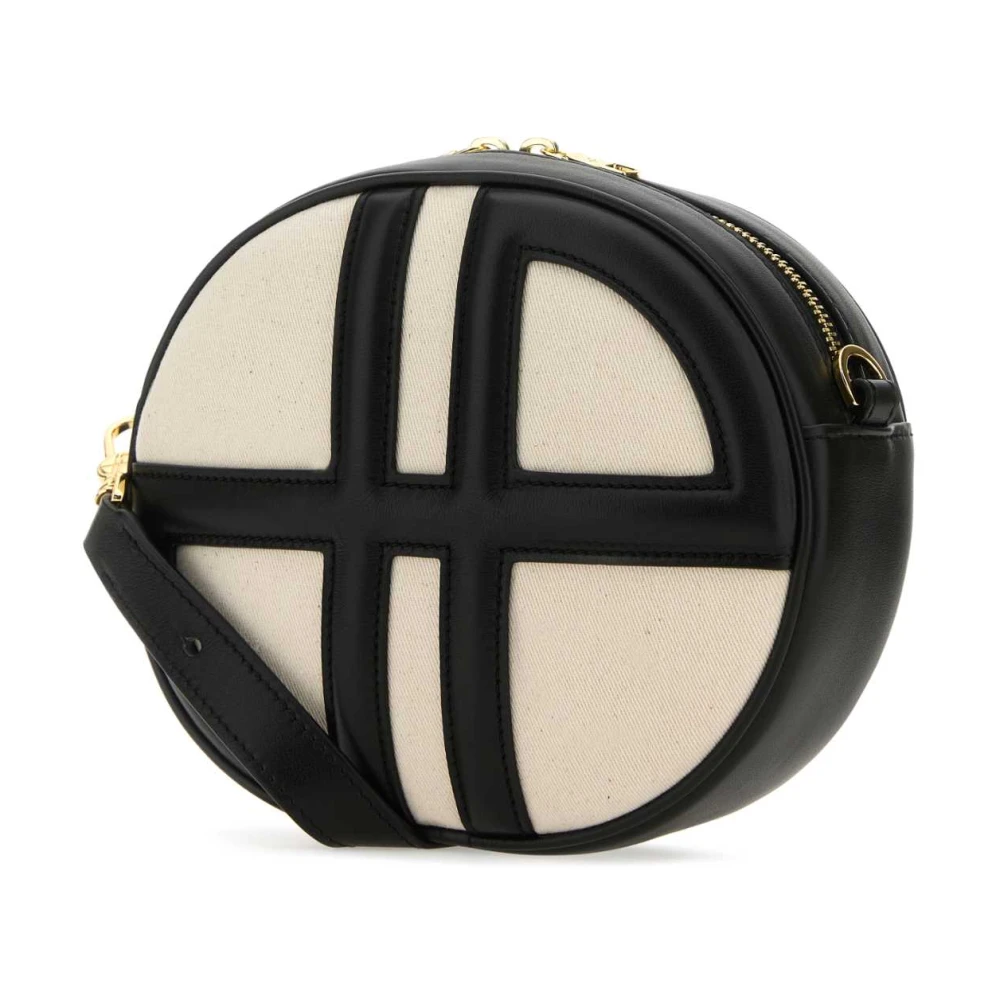 Patou Denim en leren schoudertas Black Dames