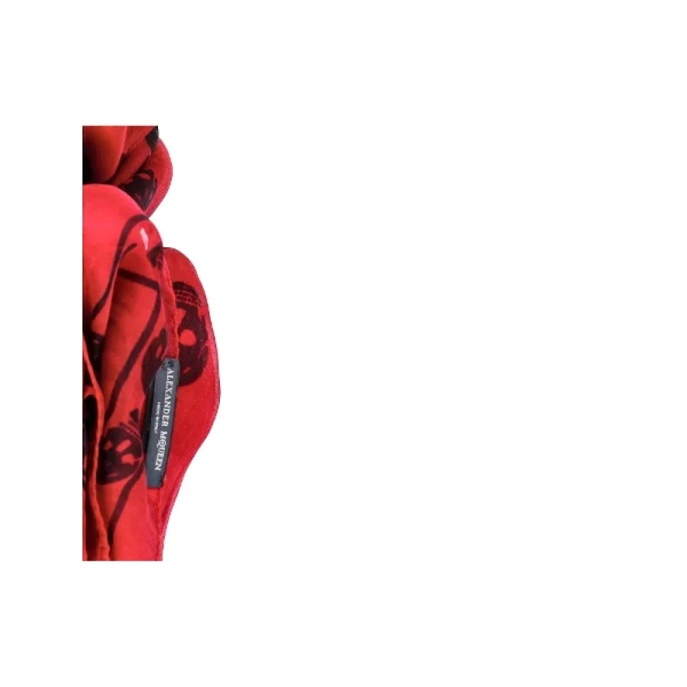 Alexander McQueen Pre-owned Silk scarves Red Dames