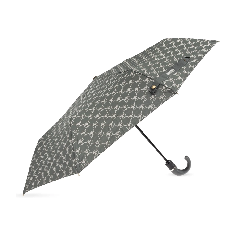 Moschino Opvouwbare paraplu met logo Gray Unisex