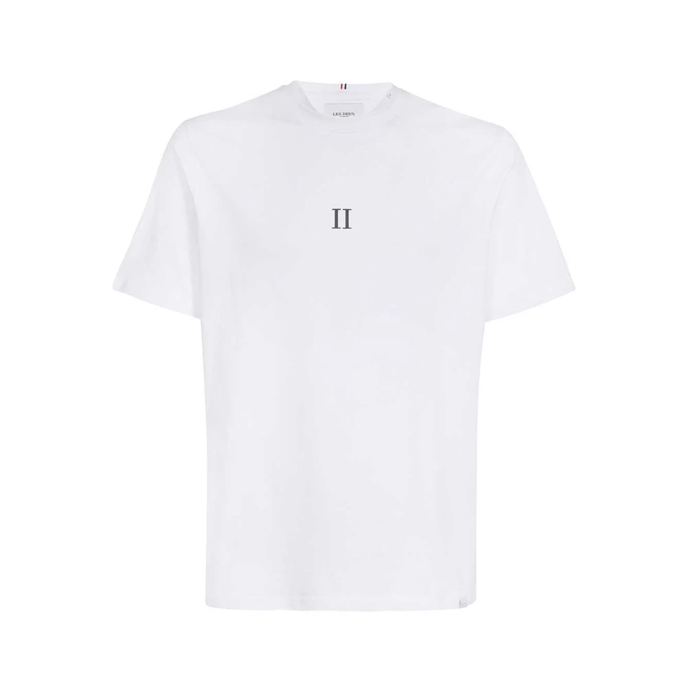 Les Deux Katoenen T-shirt met Tricolor Detail White Heren