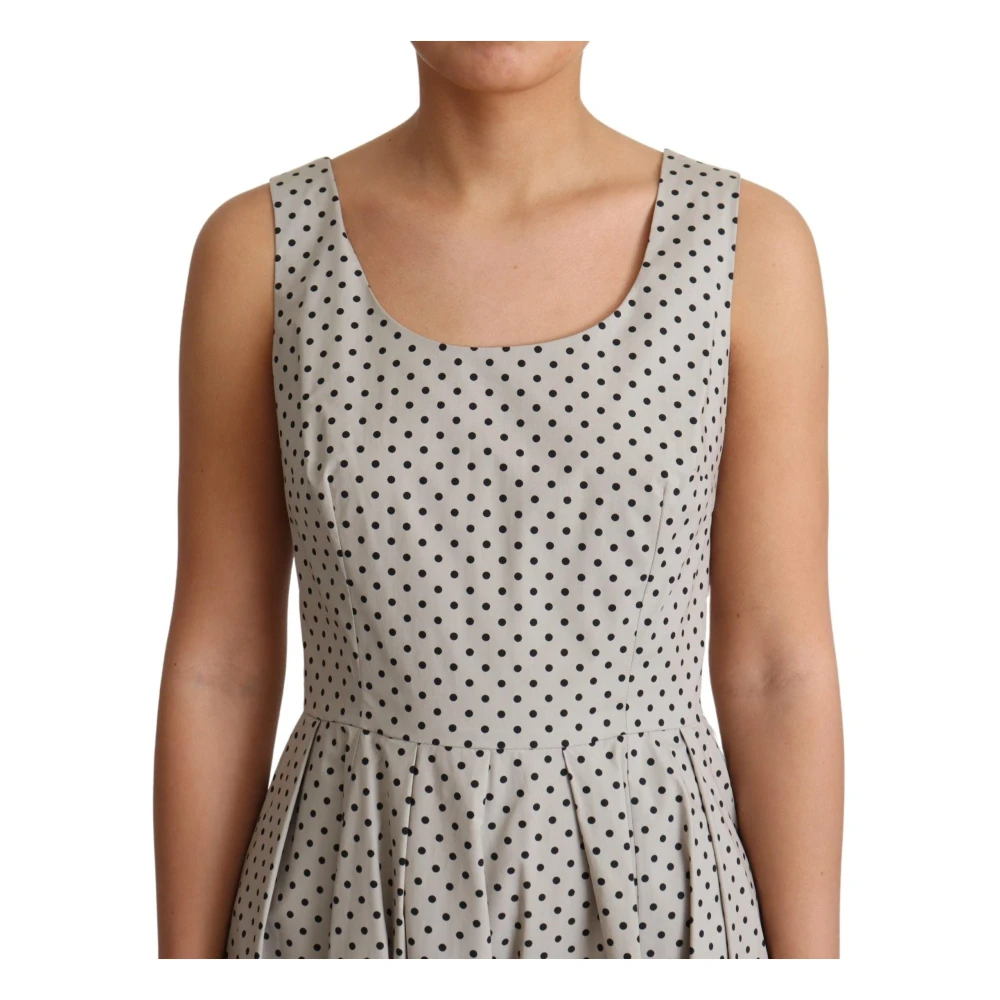 Dolce & Gabbana Gestippelde mouwloze A-lijn jurk Beige Dames