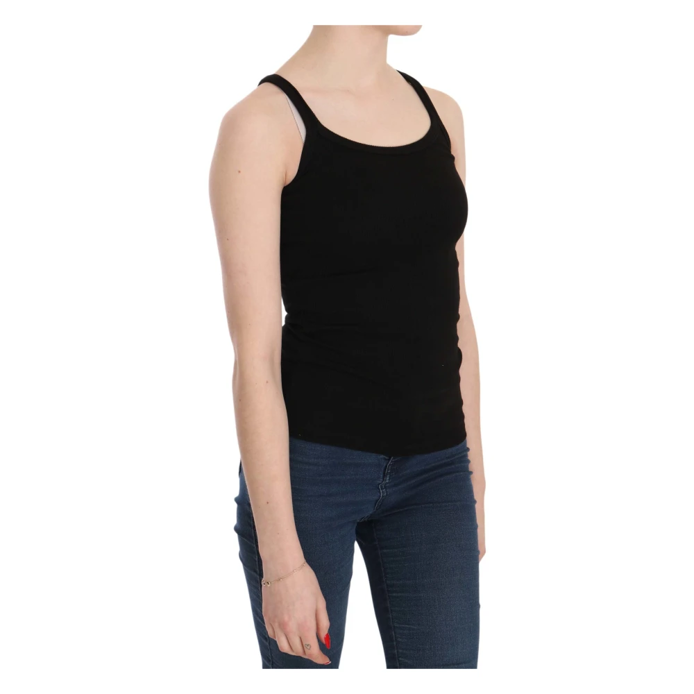 Pink Memories Elegant Mouwloos Spaghetti Band Top Black Dames