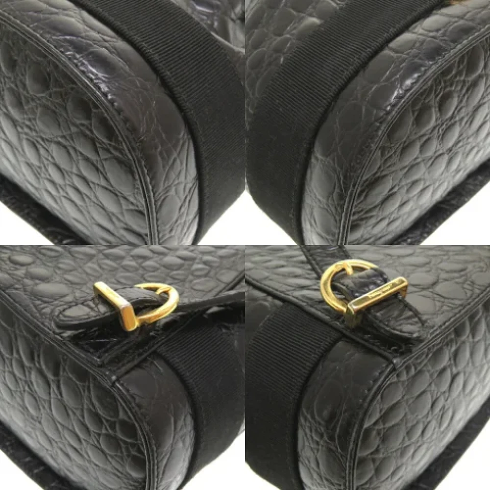 Salvatore Ferragamo Pre-owned Fabric backpacks Black Dames