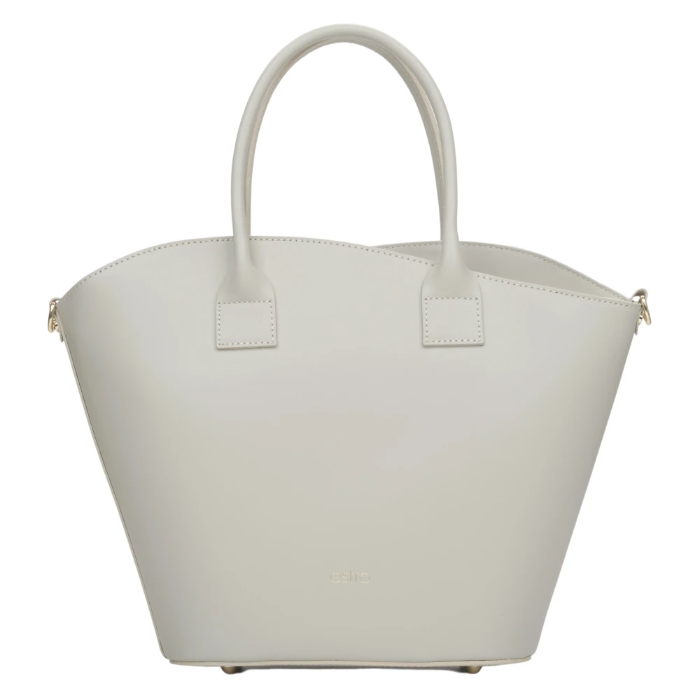 Estro Dames Grijze Premium Italiaans Leren Shopper Tas Er00115073 Gray Dames