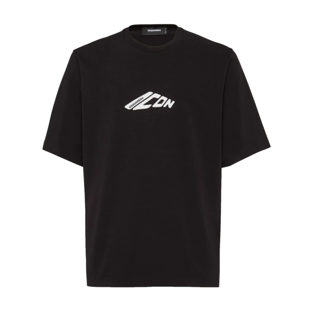 Dsquared2 Men's Black Icon New Generation Loose Fit T-Shirt - T-Shirts - L - Tops