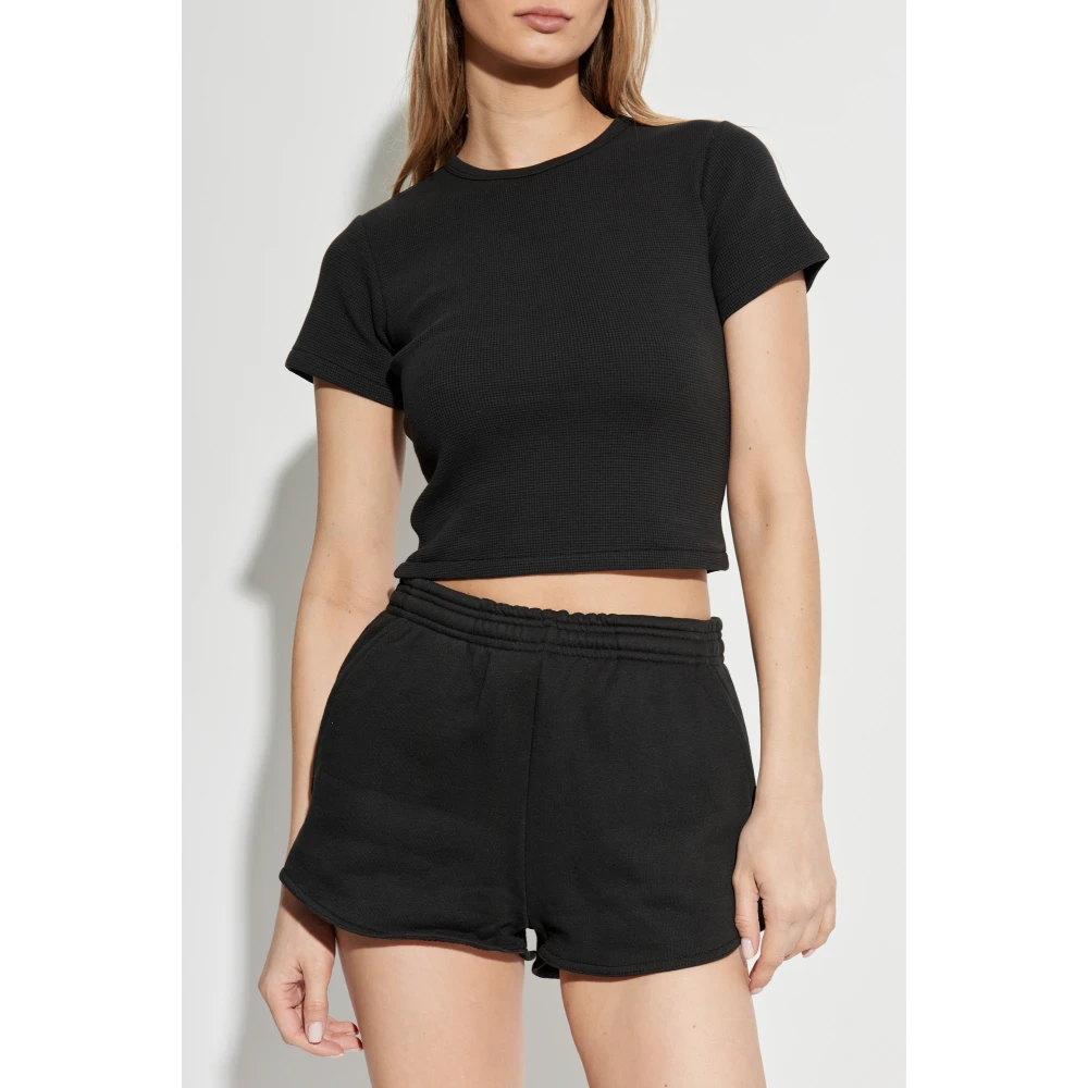 Entire Studios T-shirt Micro Waffle Black Dames