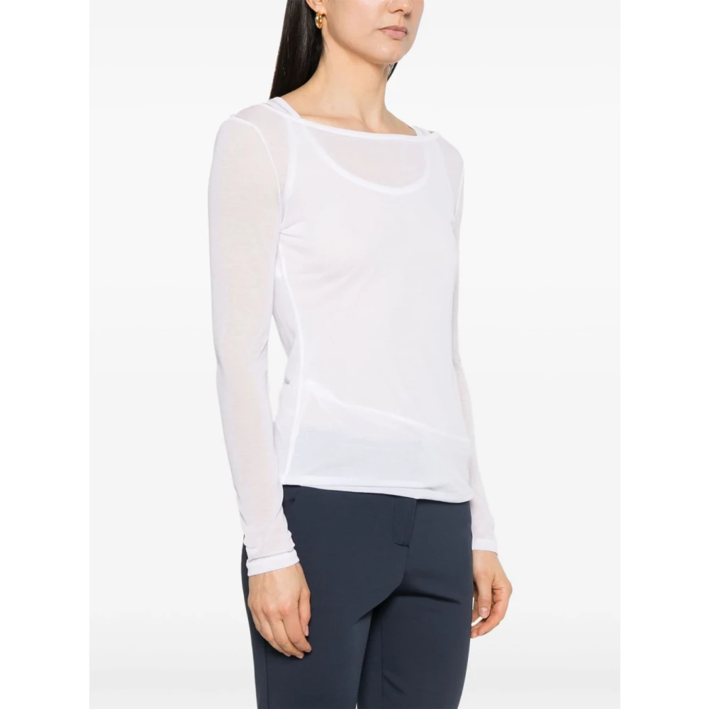 pinko Witte Boothals Trui met Logo White Dames