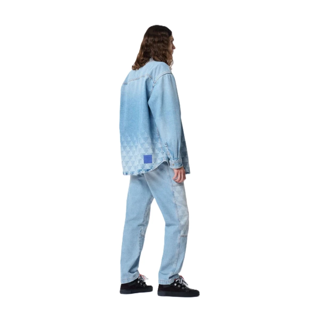 Marcelo Burlon Katoenen Broek Blue Heren