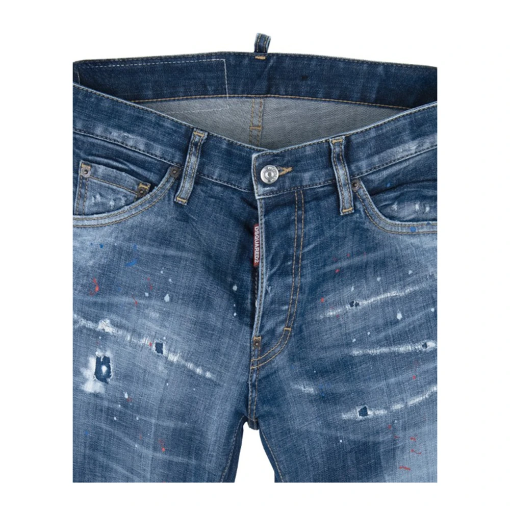 Dsquared2 Geknoopte Heren Jeans Lente-Zomer Collectie Blue Heren