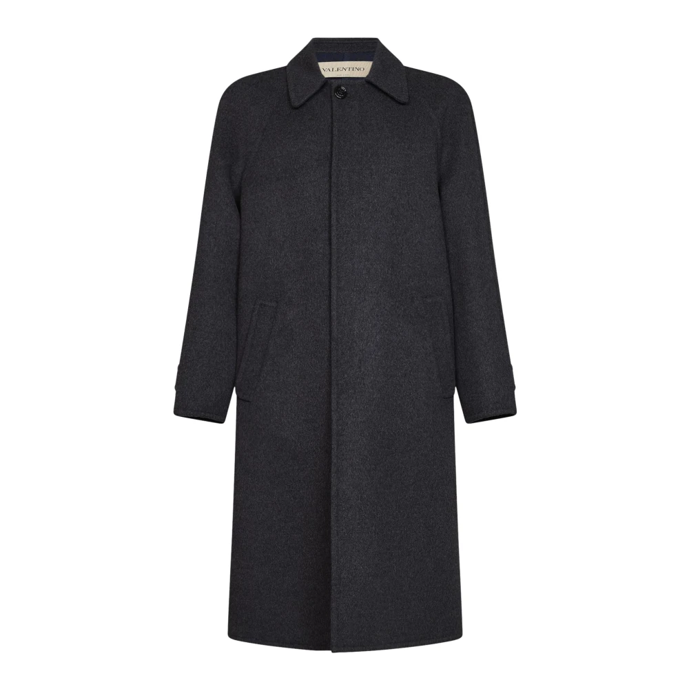 Valentino Single-Breasted Wool Coat - Male - Single-Breasted Coats - Gray - L - Coats