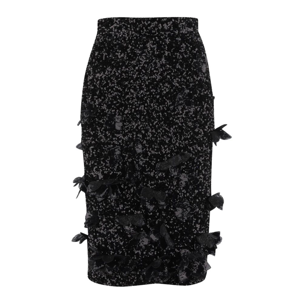 N21 Hoge taille Zwarte Pailletten Rok Black Dames