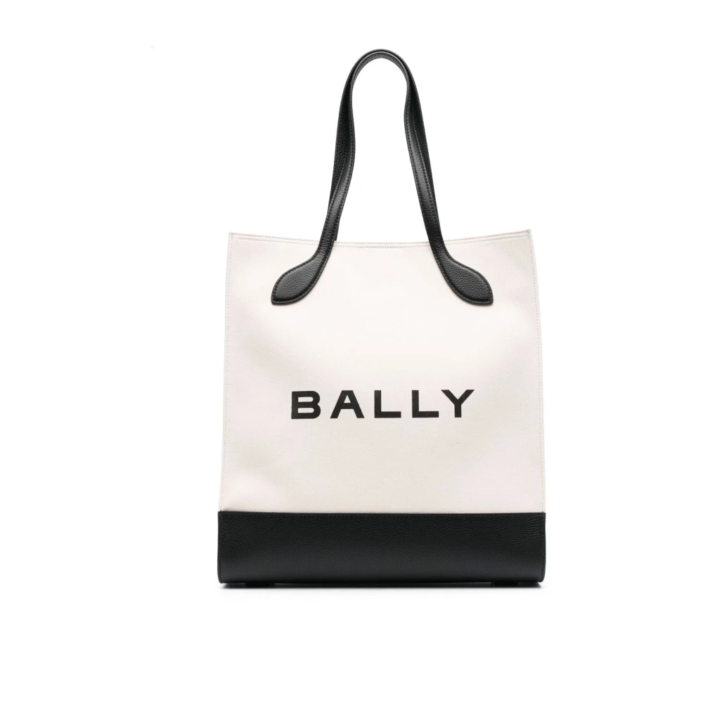 Bally Logo-Print Tote Tas White Dames