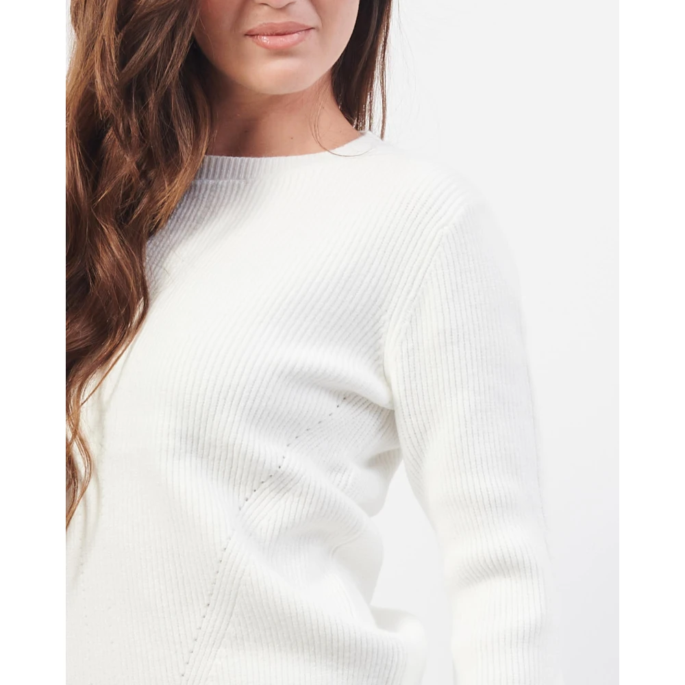 Fracomina Beige Trui met Wolapplicaties White Dames