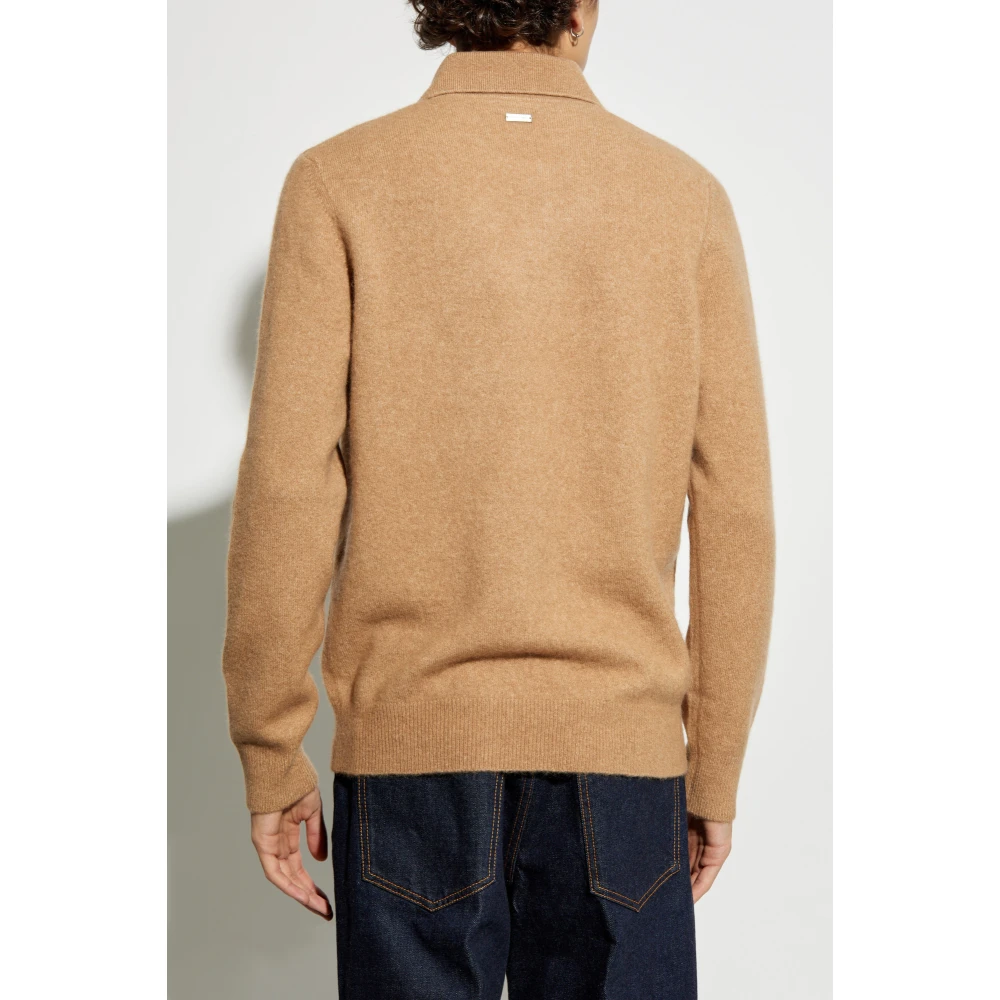 Salvatore Ferragamo Wollen Polo Beige Heren