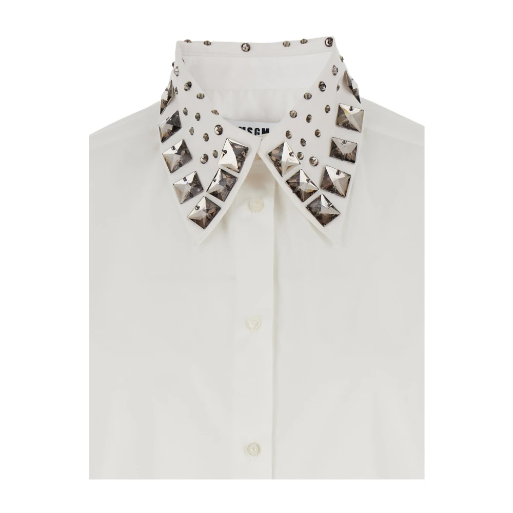 Msgm Witte Shirt met Afneembare Kraag White Dames