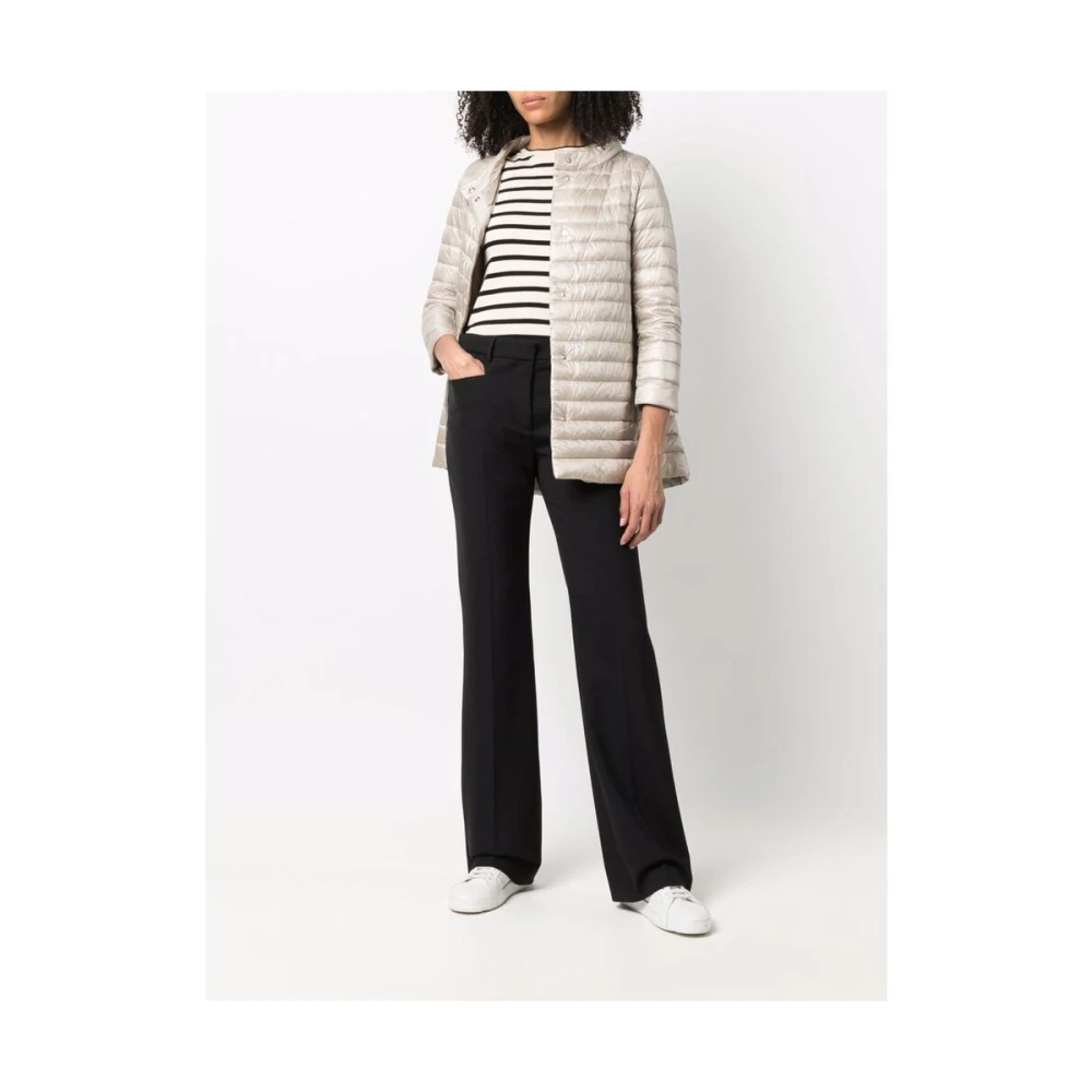 Herno Crème Wit Gewatteerde Winterjas Beige Dames