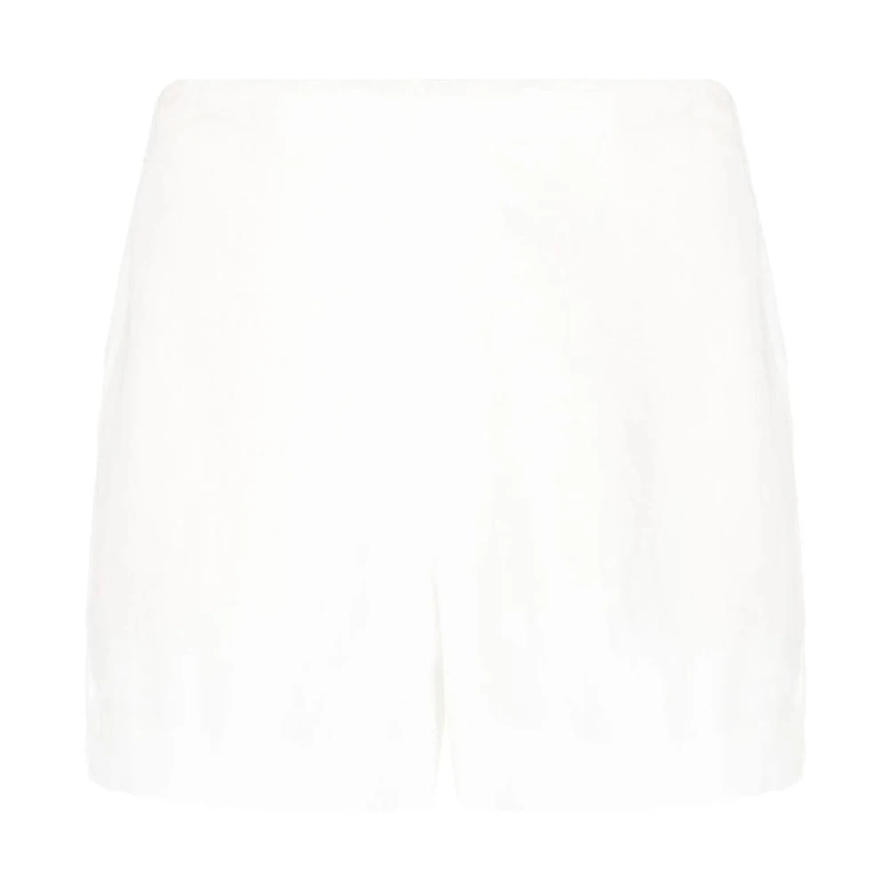 Hvit Lin Casual Shorts