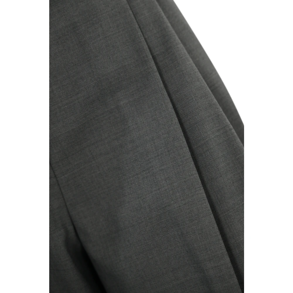 Max Mara Studio Grijze wollen blend ceintuur broek Gray Dames