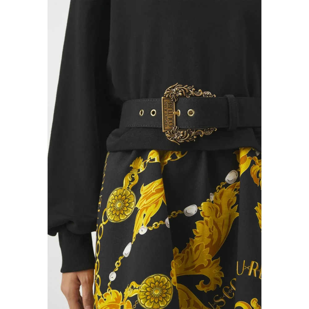 Versace Jeans Couture Zwarte Gouden Riem Sweatshirt Black Dames