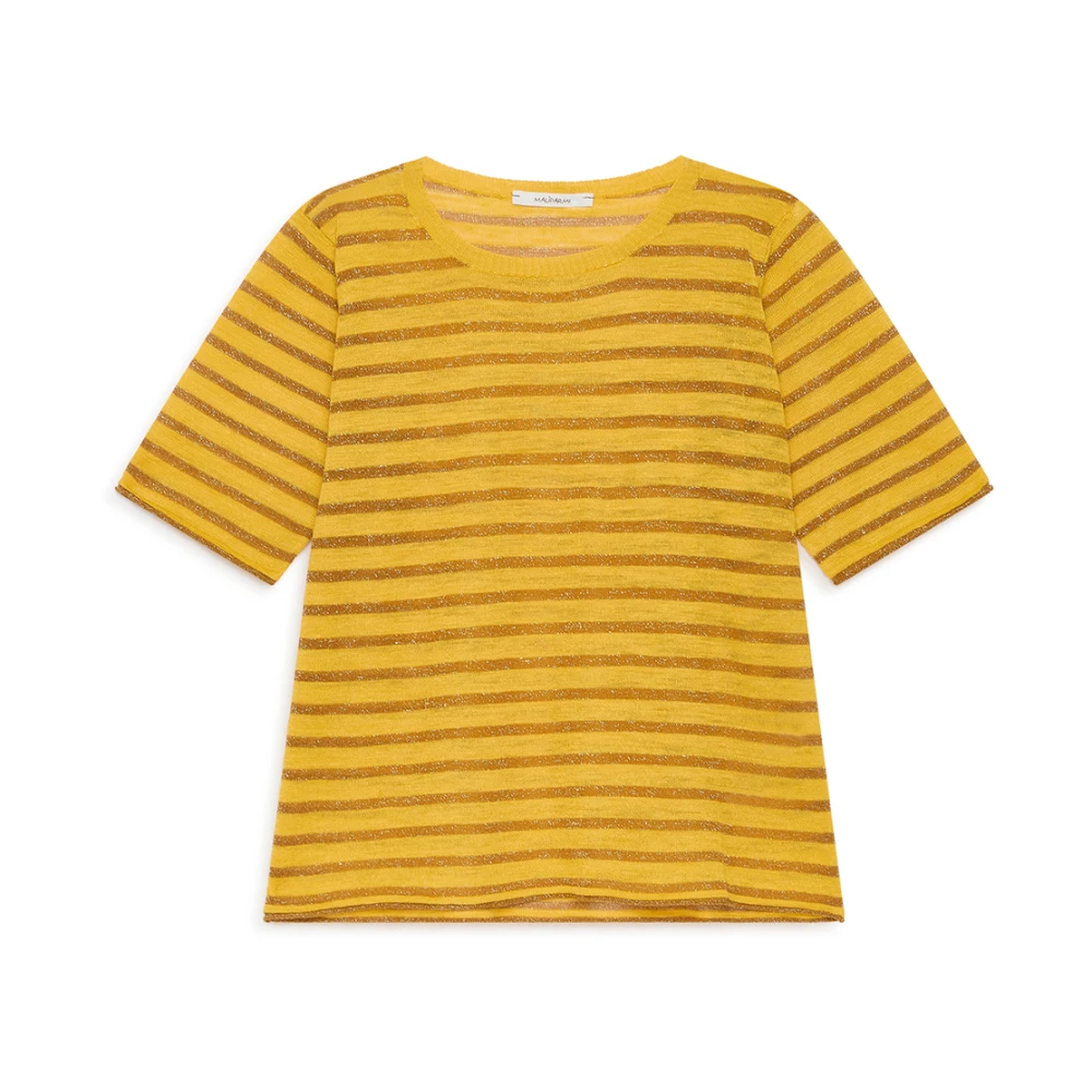 Maliparmi Zomer Linnen T-Shirt Brown Dames
