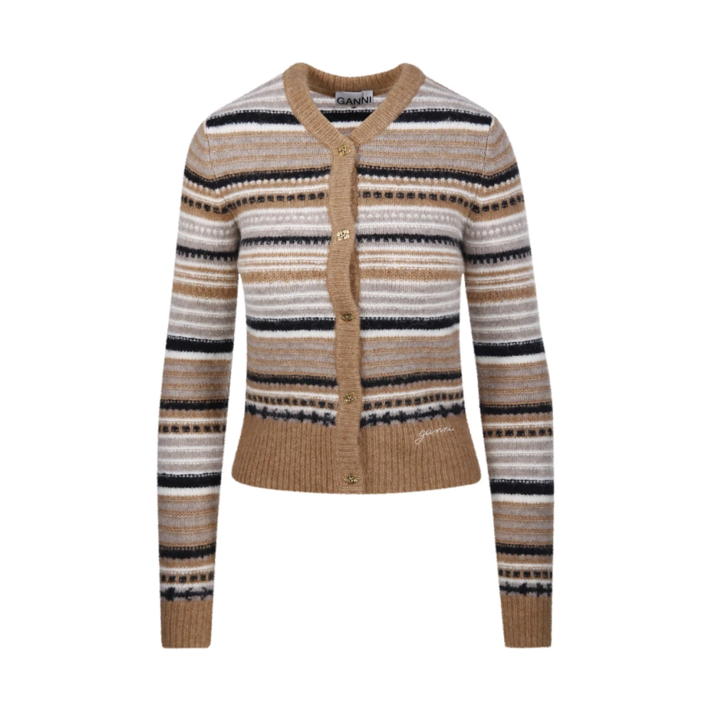 Ganni Zachte Wol Streep Vest Multicolor Dames