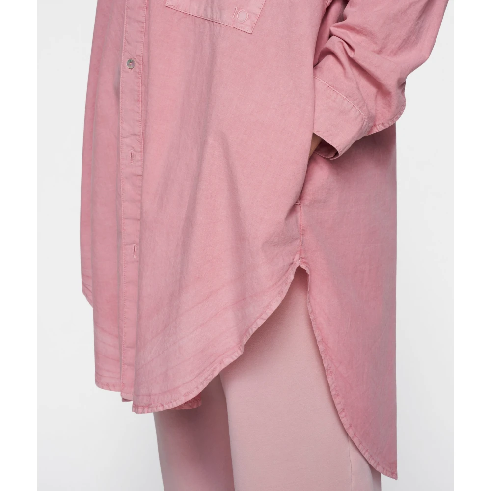 10Days Oversized Biologisch Katoenen Poplin Overhemd Pink Dames