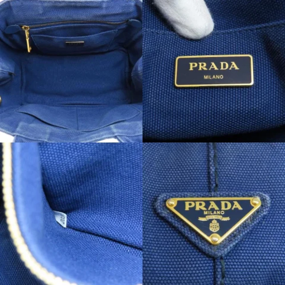 Prada Vintage Pre-owned Canvas handbags Blue Dames