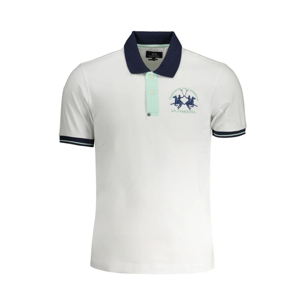 LA MARTINA Polo Shirt met korte mouwen en contrast White Heren