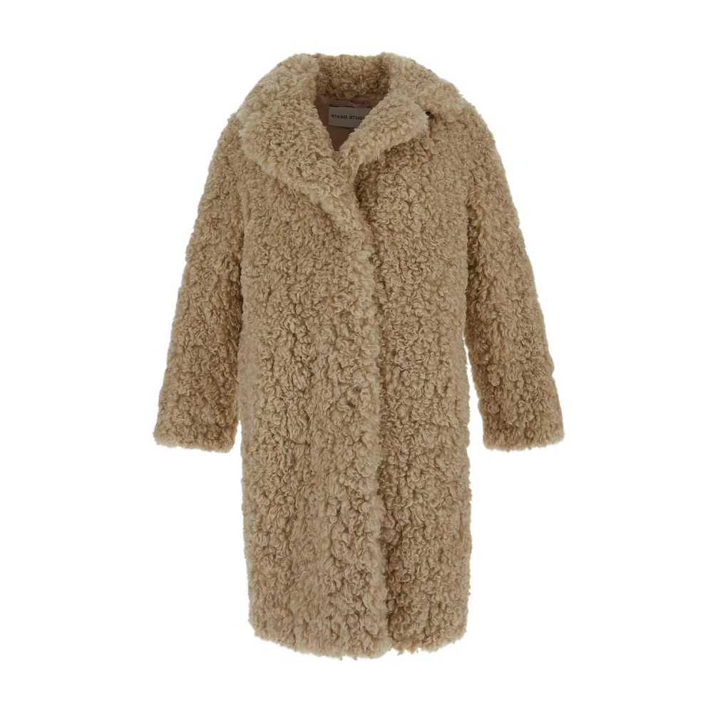 Stand Studio Beige Faux Shearling Coat Beige Dames