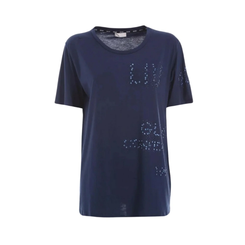Liu Jo Women's Blue Basic Round Neck T-Shirt Print