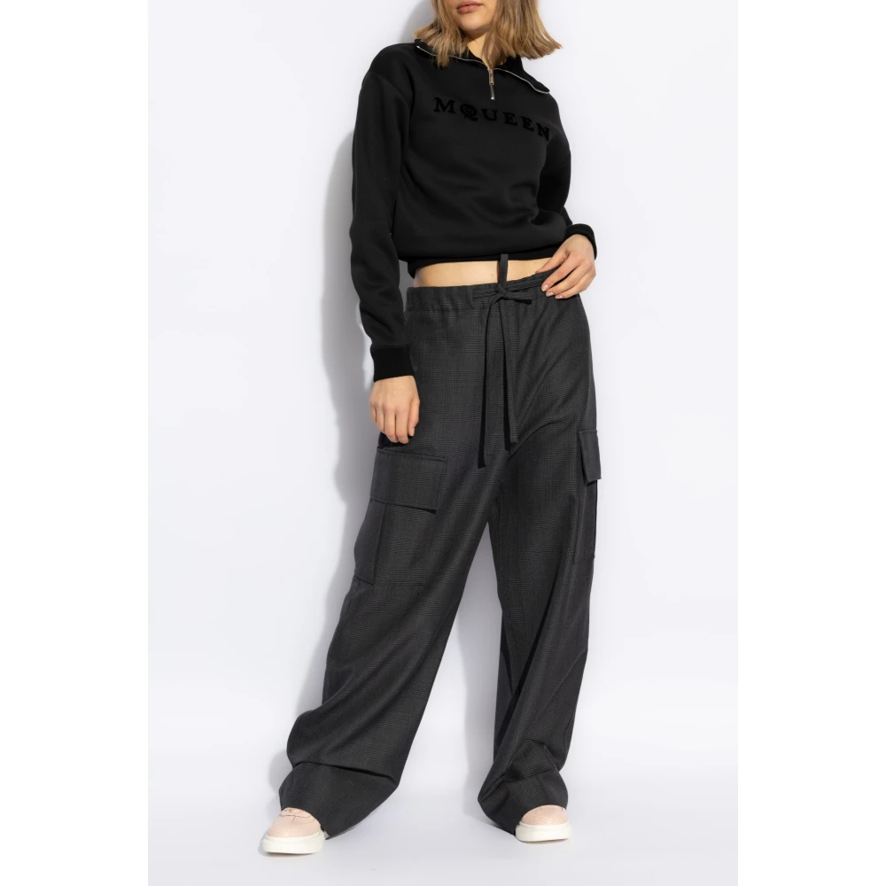 alexander mcqueen Sweatshirt met logo Black Dames