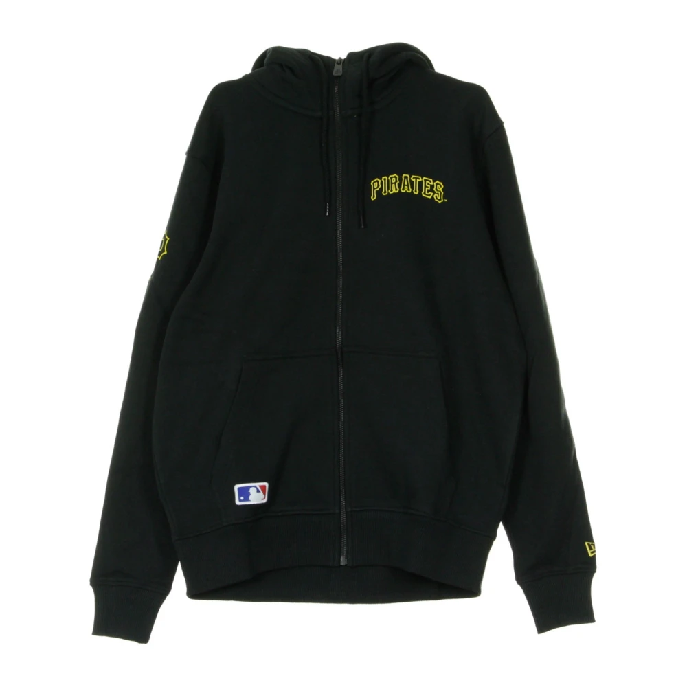 New era Team Script Zip Hoodie in Zwart Black Heren