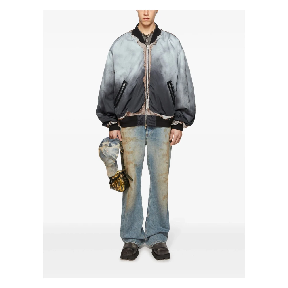 Comme des Garçons Moderne Lichtgewicht Jas met Gebruikt Effect Gray Heren