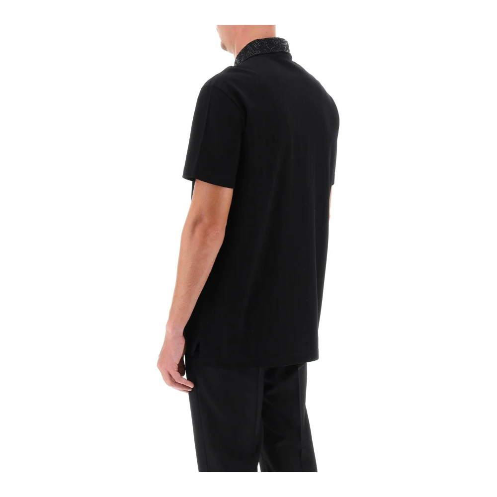 Versace Barocco Silhouette Polo Shirt Black Heren
