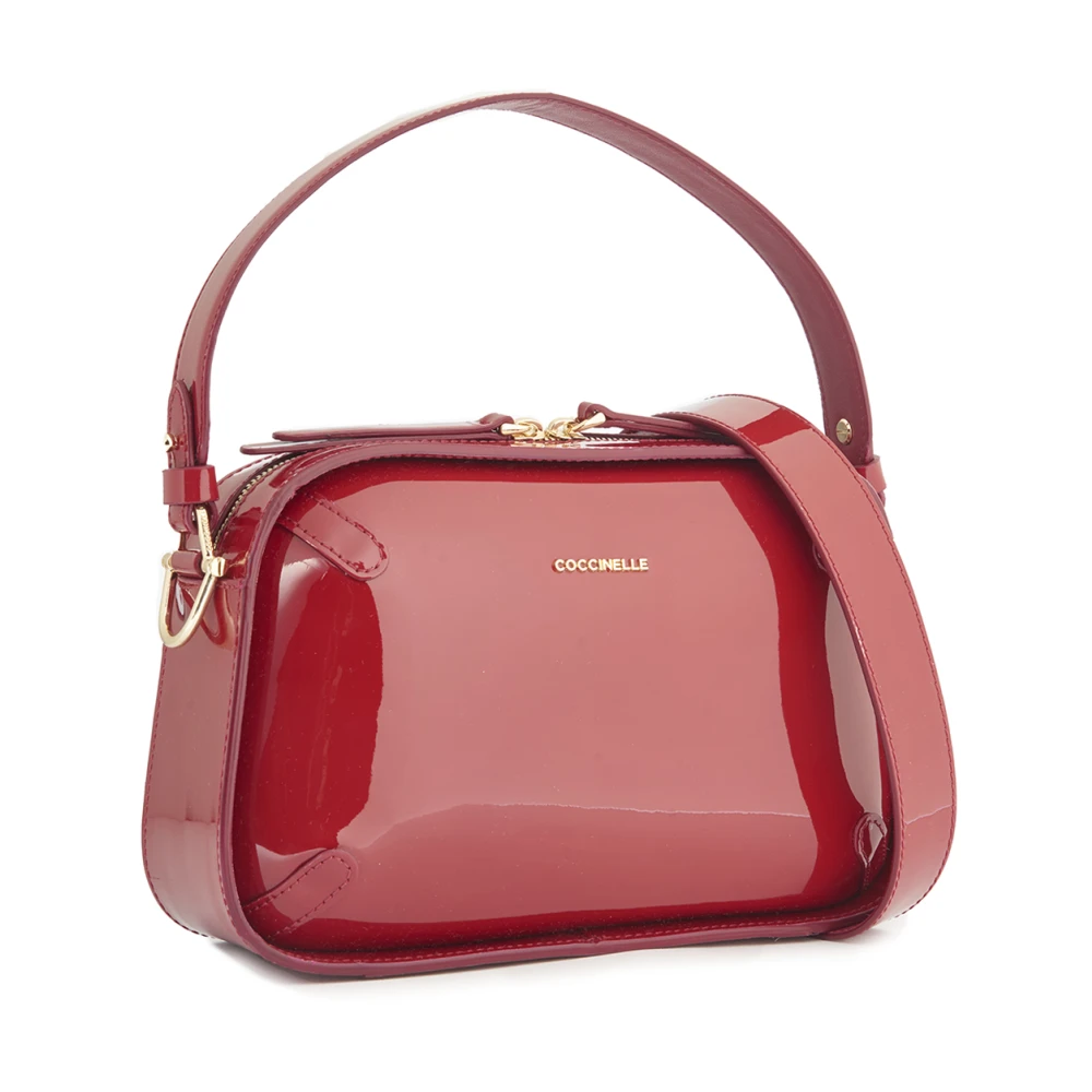 Coccinelle Omkeerbare leren tas met ritssluiting Red Dames