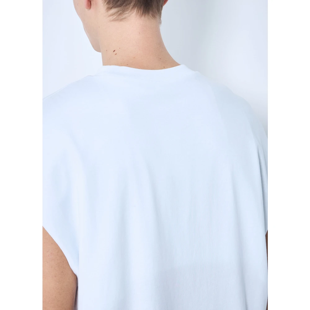 Dries Van Noten Katoenen Crewneck Drop-Shoulder T-Shirt White Heren